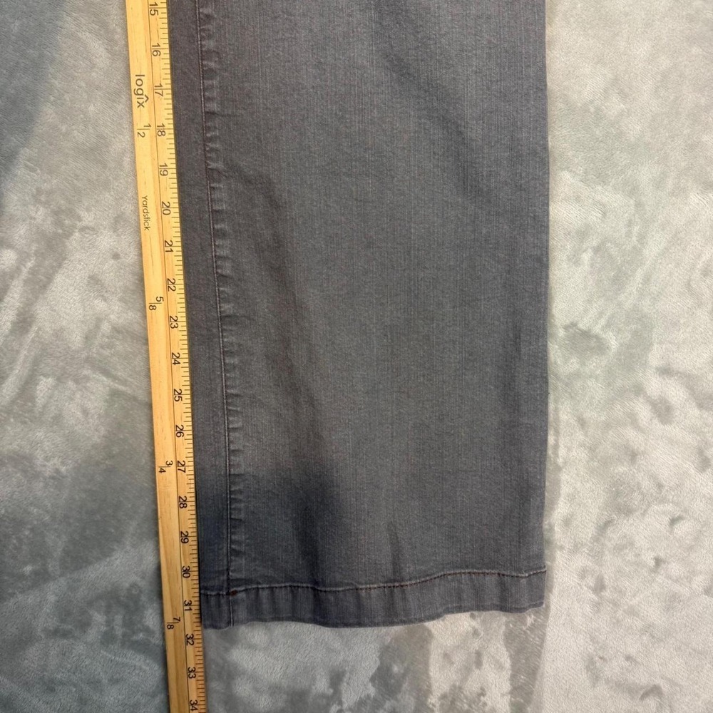 Eileen Fisher Gray Wide Leg Jeans Womens Size 10 Mid Rise Stretch Made in USA - Picture 6 of 8